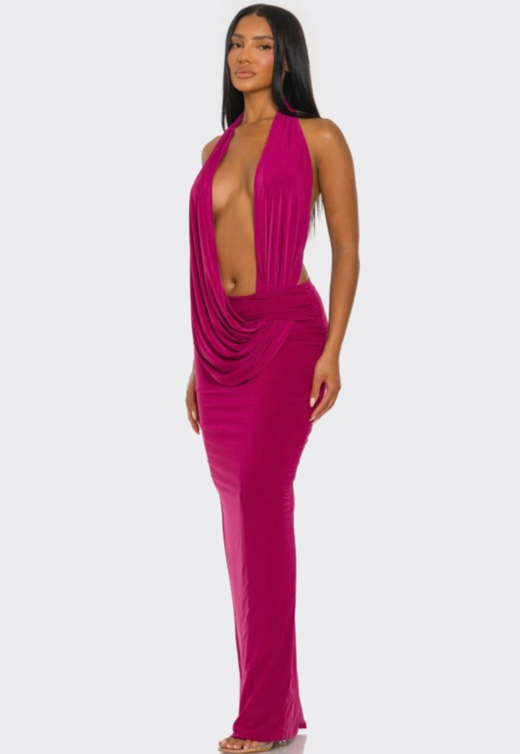 VIOLET GLAM DRESS (COLOR) MAGENTA