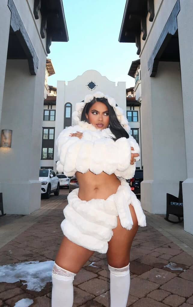 Luxe Fur Coat & Skirt Set